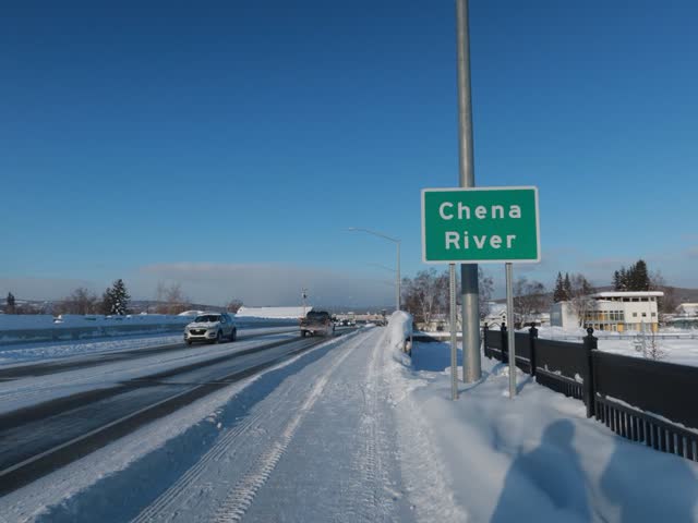 Chena River, snow road