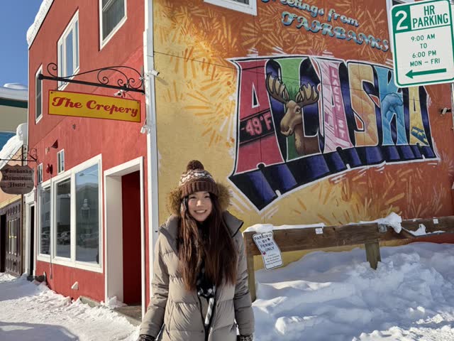 Colourful street, winter